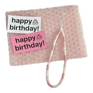 韩国ins简约粉白色串珠手机挂绳ccd相机手腕挂件手工串珠少女网红