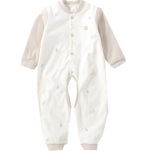 童泰婴幼儿加里哈衣春季新款男女宝宝6-24月双层开档连体爬服6072