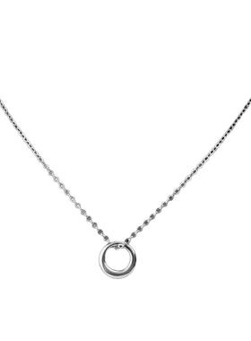 清冷风S925纯银冷淡项链几何圆圈气质女ins风简约锁骨链圆环时尚