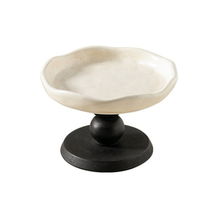 Mia pet手捏麻点釉平口碗盘带加高底座陶瓷宠物碗防打翻猫碗狗碗