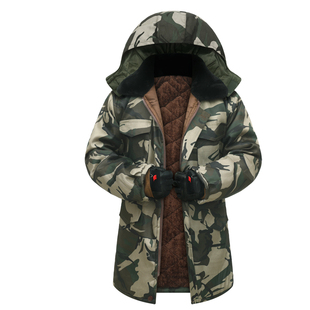 迷彩棉服男冬季加厚军棉大衣防水加厚外套中长款防寒保暖劳保棉袄