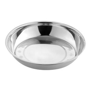 茶花不锈钢盘大圆盘子家用圆形托盘浅盘蒸盘铁菜盘碟子型装菜汤盘