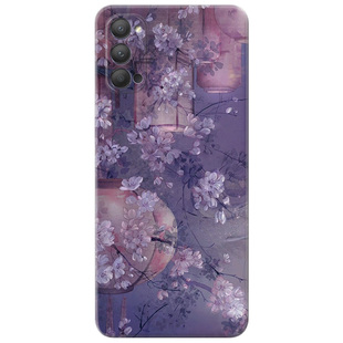 古风紫花适用oppo Reno15手机壳14/13/12/11/10/9/8/7pro+中国风6/5K创意4se文艺3/2z简约女款防摔软十