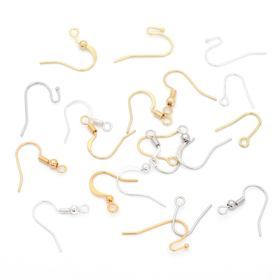 保色镀银耳钩手工18K包金diy