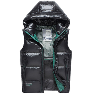 白鸭绒高充羽绒马甲男2025新款休闲保暖背心冬季连帽加厚坎肩外套