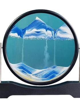 旋转3D流沙画成品摆件创意沙漏画生日礼物轻奢解压客厅办公桌面