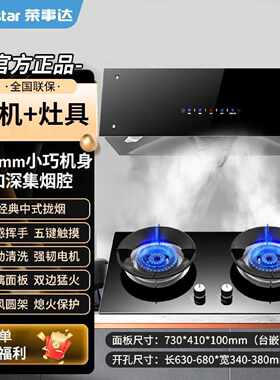 荣事达油烟机燃气灶套餐家用中式小尺寸烟机猛火煤气灶双灶两件套