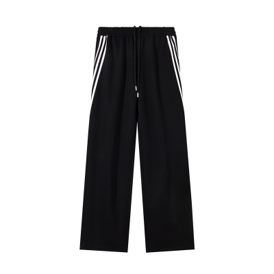 lemanism潮牌三条杠撞色运动卫裤男2024春秋直筒裤子情侣休闲长裤