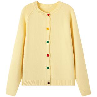 慕兔韩系慵懒风宽松针织开衫外套女春2026新款奶呼呼软糯毛衣上衣