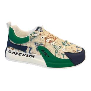 ACENDRA 男士奢品布面透气休闲鞋一脚蹬厚底瘦板鞋时尚轻奢潮鞋