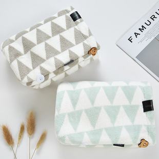 干发帽女吸水印花珊瑚绒干发巾擦头发毛巾双层加厚浴帽长发包头巾