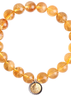 心斋堂黄水晶黄财神手串