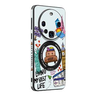 SHEHENG ×旅行攻略适用华为mate60pro手机壳全包卡通mate60防摔磁吸支架壳m60Pro高级Ho5素皮60Pro+创意新