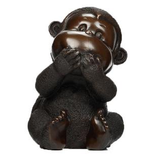 吉善缘 铜猴摆件 三四不猴家居客厅装饰生肖猴子吉祥物工艺品0066