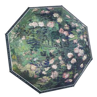 油画小清新花伞女生高颜值两用晴雨伞全自动折叠防晒遮阳伞太阳伞