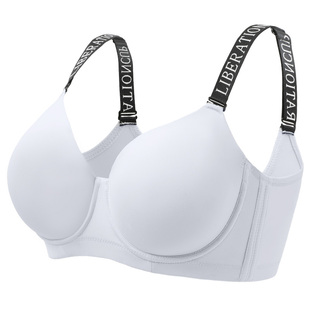 糖粒无痕内衣女大码胖mm大胸聚拢上托防下垂薄款显小全罩杯文胸罩