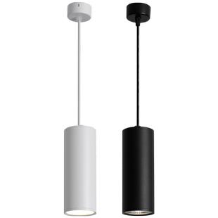 led圆柱形吊线筒灯明装射灯cob商用餐厅吊灯办公室吸顶吊装长筒灯