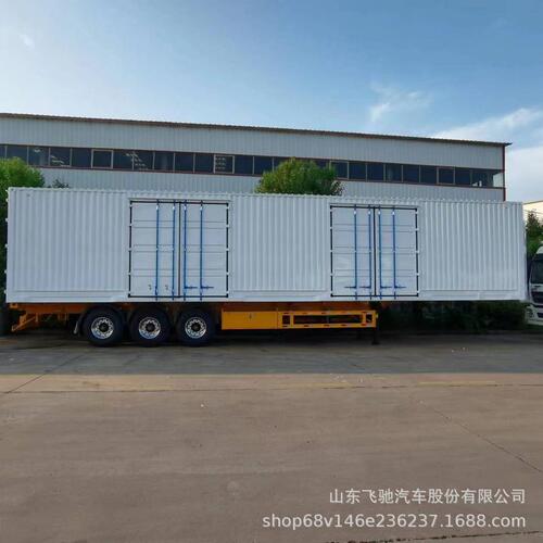 出口3轴80方集装箱物流运输半挂车 电动篷布防水篷布侧帘半挂车
