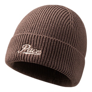 畹町小脸感呼吸针织帽子女冬季美式刺绣5A抗菌抗静电保暖毛线冷帽