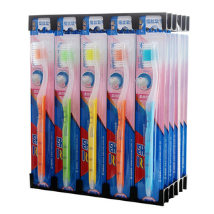 正品三笑牙刷成人家用待客舒适中软毛牙刷30支家庭装独立特价包邮