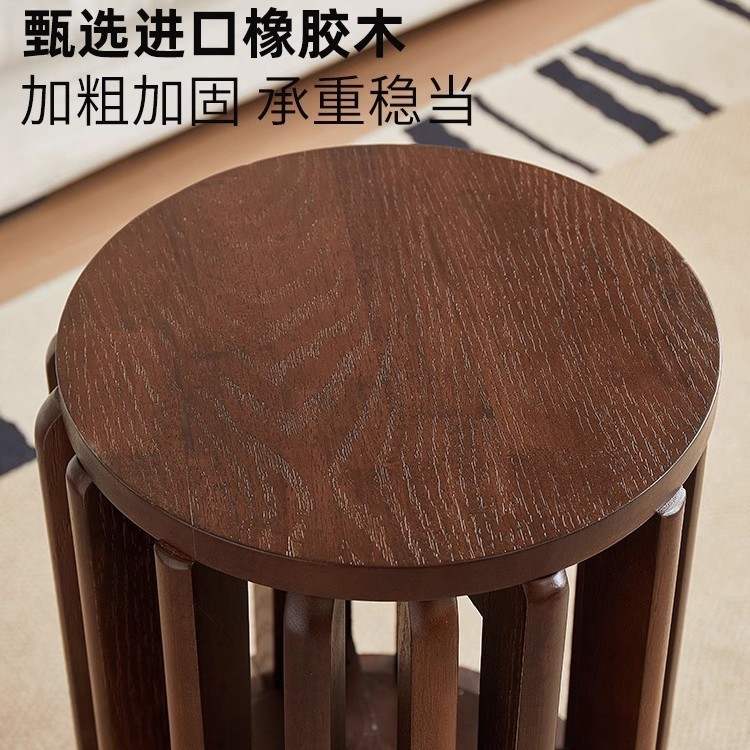实木凳子圆凳家用茶几叠叠可家用收纳备用凳叠放板凳凳组合餐桌