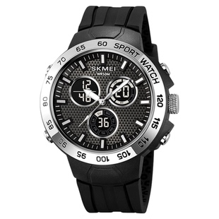 时刻美手表男款学生潮流运动腕表闹钟防水男士多功能倒计时双显