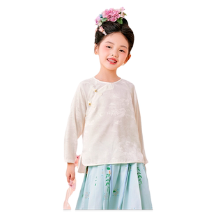 年衣童装女童衬衫秋款长袖新中式国风儿童打底上衣百搭古风打底衫