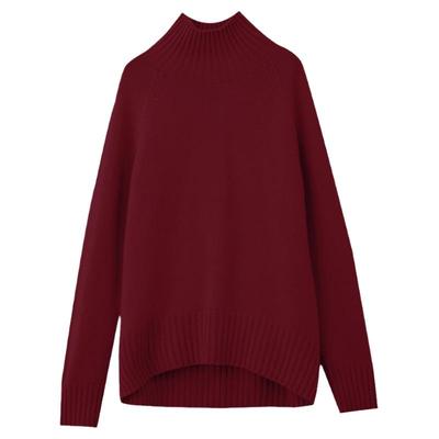 慵懒复古有型宽松全羊毛高领毛衣