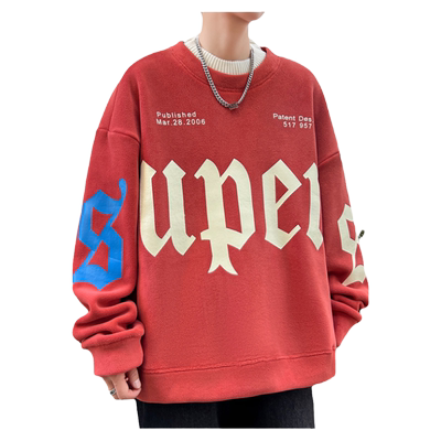 假两件颗粒绒卫衣男款加绒加厚秋冬季青少年初中高中学生长袖t恤