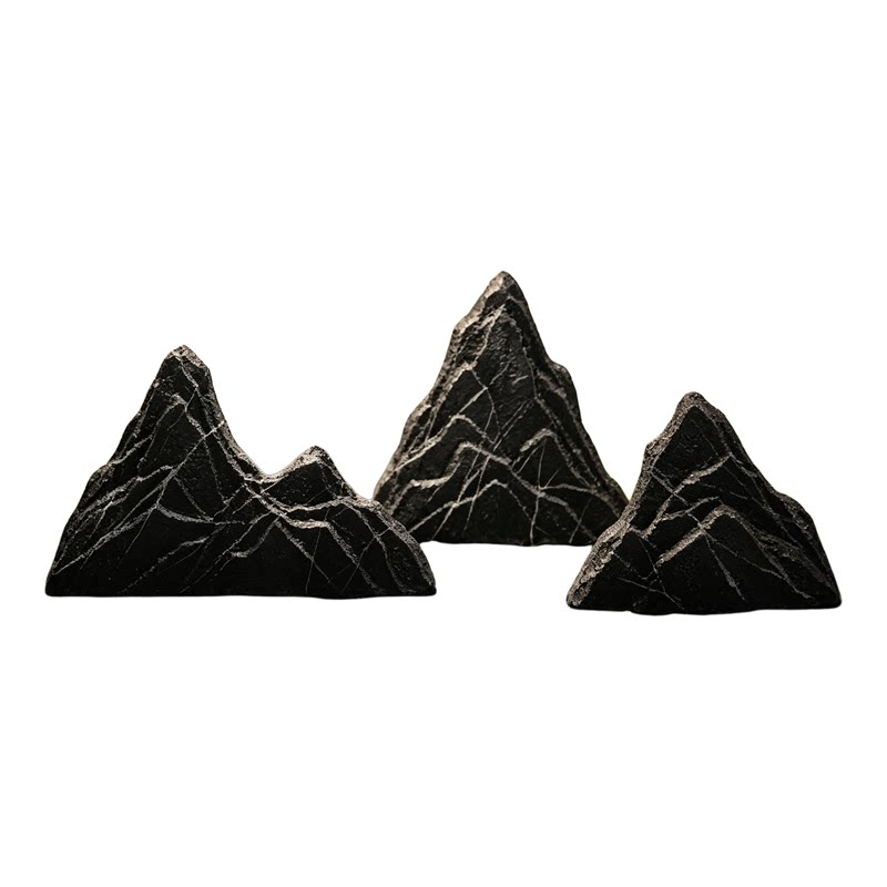 现代简约玻璃钢假山山水落地摆件