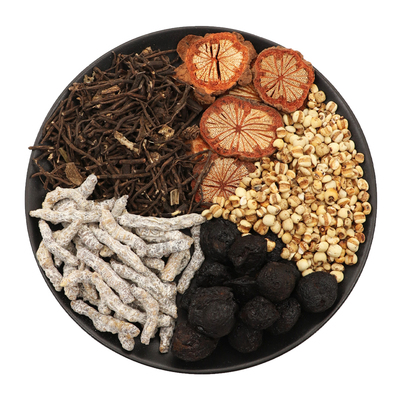 乌梅威灵仙炒薏苡仁白僵蚕红藤