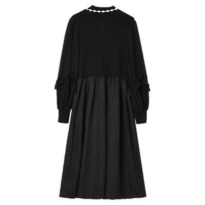 中长裙套头长袖连衣裙