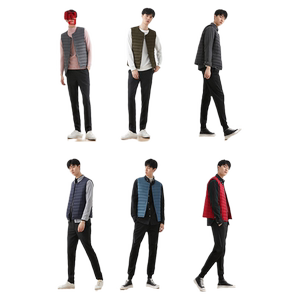 鸭鸭2023秋冬新款轻薄羽绒背心中青年男帅气保暖羽绒马甲外套潮K