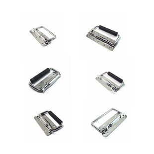 加厚不锈钢折叠拉手工具箱活动提手木箱环提手工业设备箱弹簧把手