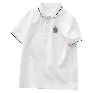 男女儿童polo衫2026春夏季装长短袖t恤翻领纯棉学生校服时尚上衣
