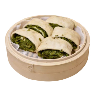 山药榆钱千层卷26年新鲜榆钱制作发面花卷馒头花卷菜团子轻食代餐