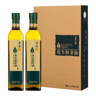 第一坊冷榨胚芽油纯正花生油750ml*2瓶食用油送长辈实用礼盒