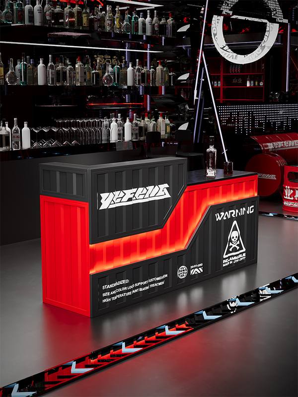 工业风吧台收银台酒吧清吧小酒馆健身房商用集装箱铁艺前台接待台