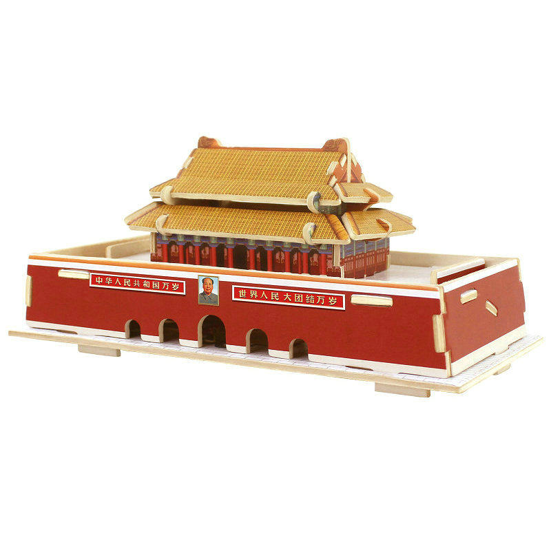 木制3D立体拼图木质世界名建筑手工拼装模型儿童益智玩具生日礼物