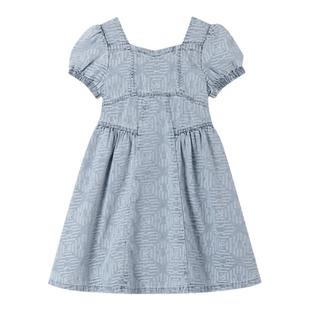 【奥莱清仓】安奈儿童装女童牛仔连衣裙2024新款夏纯棉简约裙子