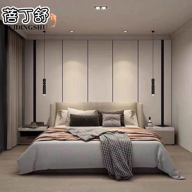 定制床头背景墙壁纸新中式卧室格栅影视墙装饰壁画大W气自粘墙布图片