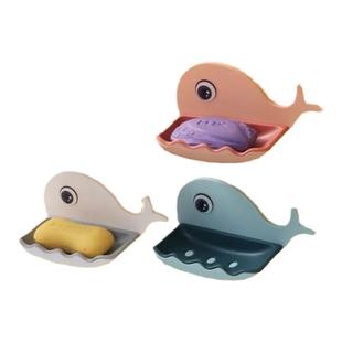 世勋 买一送一 卡通小鲸鱼香皂盒 免打孔多功能壁挂式沥水肥皂盒