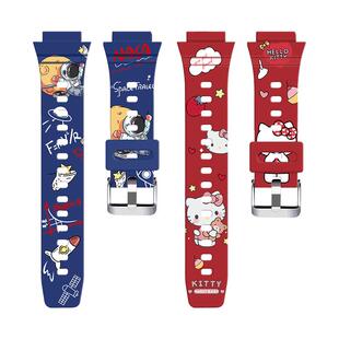 适用于米兔儿童手表表带S1/7/7x/c7a印花硅胶表带智能学生电话软胶腕带卡通可爱图案替换带夏季流行表链