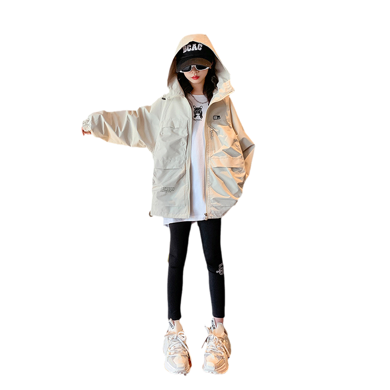 女童外套春秋款2025新款大童秋裝洋氣沖鋒上衣兒童裝秋季女孩風(fēng)衣
