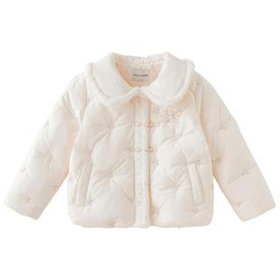 戴维贝拉女童短款羽绒服2026冬装新款儿童三防外套女中式轻薄童装