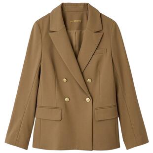 LILY BROWN2025秋冬新品通勤翻领金属双排扣西装外套LWFJ254025