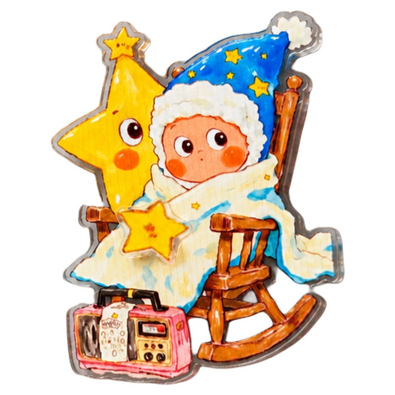星星人磁吸旋转冰箱贴