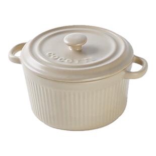 陶瓷带盖蒸蛋碗舒芙蕾烤碗家用厨房保鲜碗可微波大容量双耳汤碗