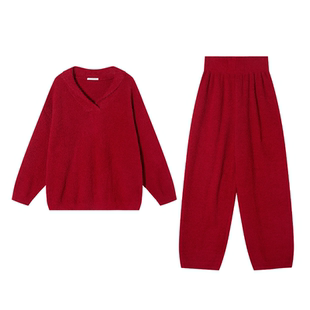 从轻冬至家居服三件套半边绒睡衣女漂亮出门加厚2025新款冬抗静电