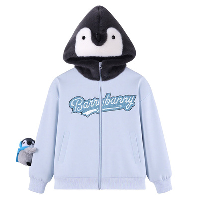 BarryBanny女童连帽加绒保暖外套